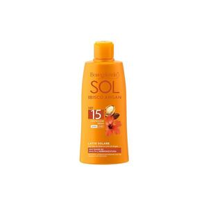 Lapte pentru corp - protejeaza si ajuta la intensificarea bronzului - cu ulei de hibiscus si cu ulei de argan - SPF 15 - Sol Ibisco Argan - 200 ML - imagine