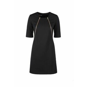 Rochie in A cu maneci medii - Negru imagine