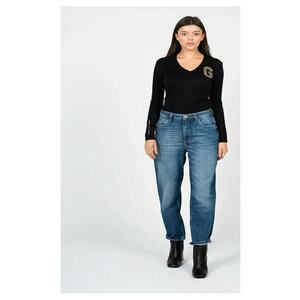 Blugi Mom Fit Cu aspect decolorat - imagine