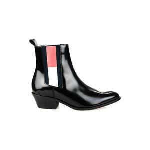 Botine western din piele lacuita - imagine