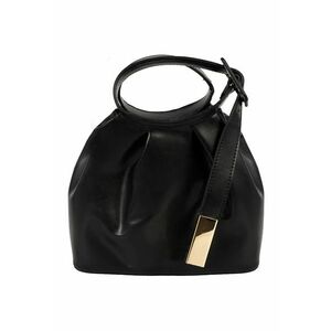 Geanta dama neagra - 22x18 -5x10cm - cu manere si detalii metalice aurii - din piele ecologica - cu sac de depozitare. imagine