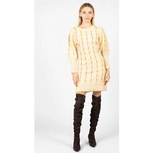 Rochie pulover cu maneci bufante - imagine