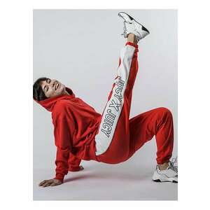 Pantaloni de trening cu benzi laterale cu logo - imagine