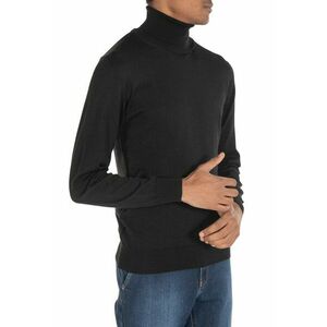 Pulover slim fit cu guler inalt - imagine
