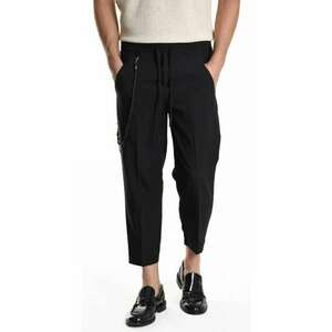 Pantaloni crop cu detaliu lant P25032ZXAG92 - imagine