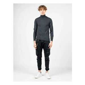 Pulover slim fit cu guler inalt - imagine