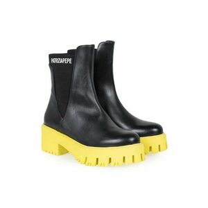 Ghete Chelsea din piele cu talpa constrastanta - imagine