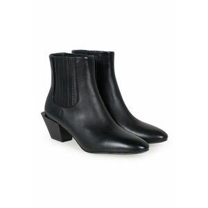 Botine chelsea din piele D-Texanne cu toc cubanez - imagine