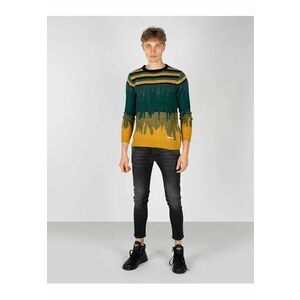 Puloverul colorblock cu decolteu la baza gatului - imagine