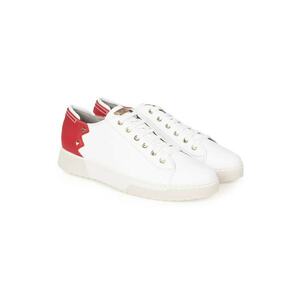 Pantofi sport din piele naturala cu design colorblock - imagine