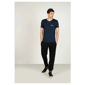 Tricou slim fit cu decolteu in V imagine