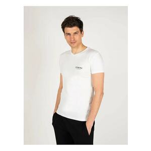 Tricou slim fit cu decolteu in V imagine
