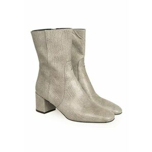 Botine din piele naturala cu varf patrat - imagine