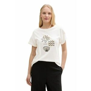 Tricou de bumbac cu decolteu la baza gatului imagine
