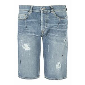 Pantaloni scurti din denim cu aspect deteriorat - imagine