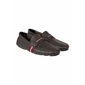 Pantofi loafer din piele cu detaliu textil Waran - imagine