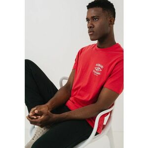 Tricou cu imprimeu logo si decolteu la baza gatului imagine