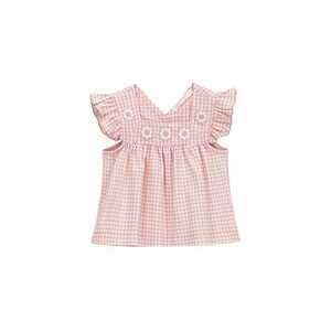 Rochie cu model in carouri si detalii cu flori imagine