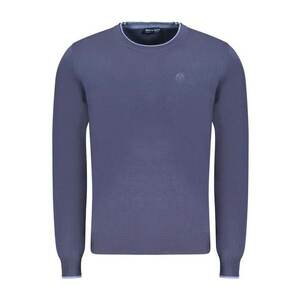 Pulover barbati - cu mini logo brodat - Regular fit - Bleumarin - imagine