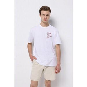 Tricou din bumbac cu imprimeu grafic si text imagine