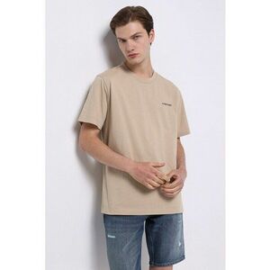 Tricou din bumbac cu imprimeu grafic si text pe partea din spate imagine
