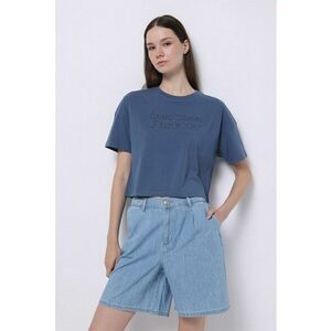 Tricou lejer cu imprimeu text in relief imagine
