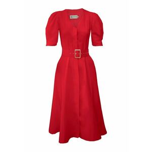 Rochie mini evazata cu maneci bufante Bell imagine