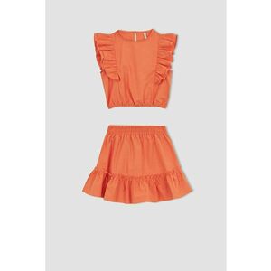 Set de top cu volane si fusta evazata imagine