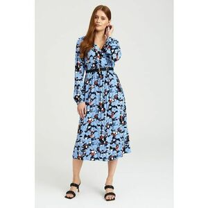 Rochie cu imprimeu floral si decolteu cache-coeur imagine