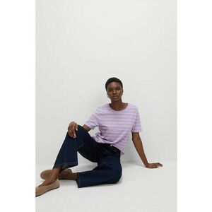Tricou cu decolteu rotund si model in dungi imagine