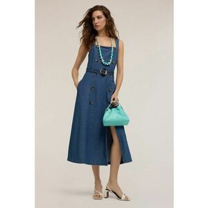 Rochie midi din denim cu slit lateral imagine