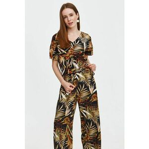 Bluza cu maneci scurte si model tropical imagine