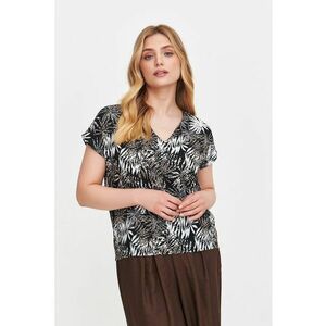 Bluza cu model floral si maneci scurte imagine