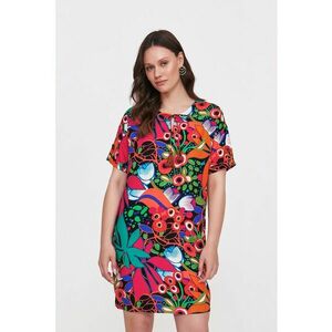 Rochie cu decolteu la baza gatului si imprimeu floral imagine