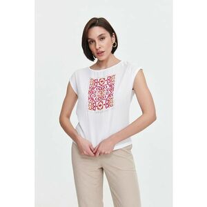 Tricou cu imprimeu si decolteu rotund imagine