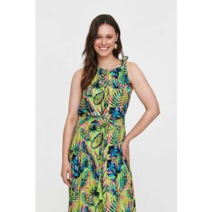 Top cu model floral si bretele cu insertii elastice imagine