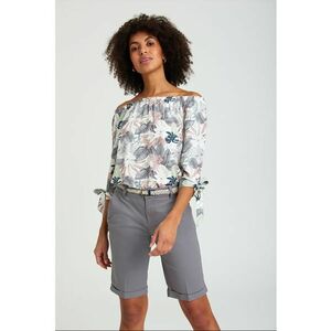 Bluza cu imprimeu si decolteu barcuta imagine