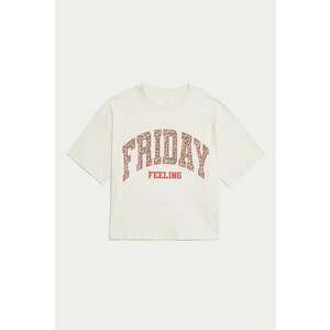 Tricou de bumbac cu maneci cazute imagine