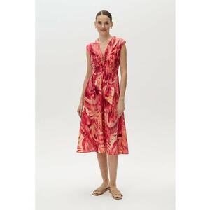 Rochie din amestec de in cu decupaj imagine