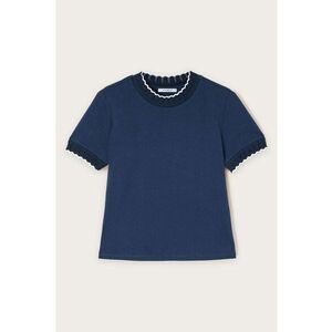 Tricou cu decolteu la baza gatului si garnituri contrastante imagine