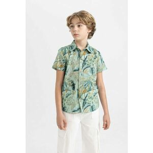 Camasa de bumbac cu model tropical imagine