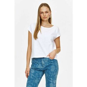 Tricou de bumbac cu detalii florale imagine