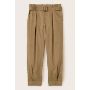 Pantaloni crop conici cu pliuri frontale imagine