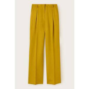 Pantaloni din amestec de in cu talie inalta imagine