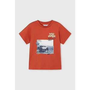 Tricou cu decolteu la baza gatului si imprimeu imagine