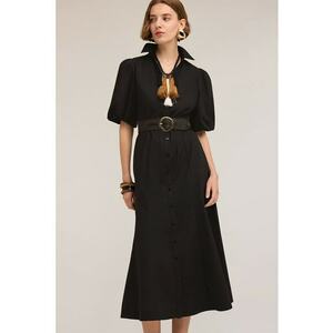 Rochie-camasa midi din bumbac imagine
