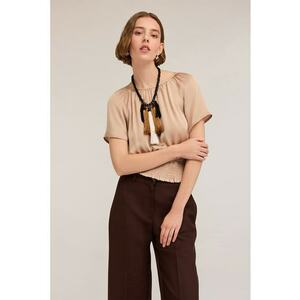 Bluza de satin cu talie elastica imagine