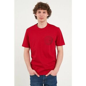 Tricou cu decolteu la baza gatului si imprimeu grafic imagine