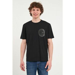 Tricou cu decolteu la baza gatului si imprimeu grafic imagine