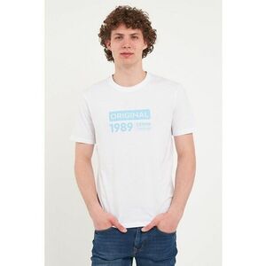 Tricou din bumbac cu imprimeu text imagine